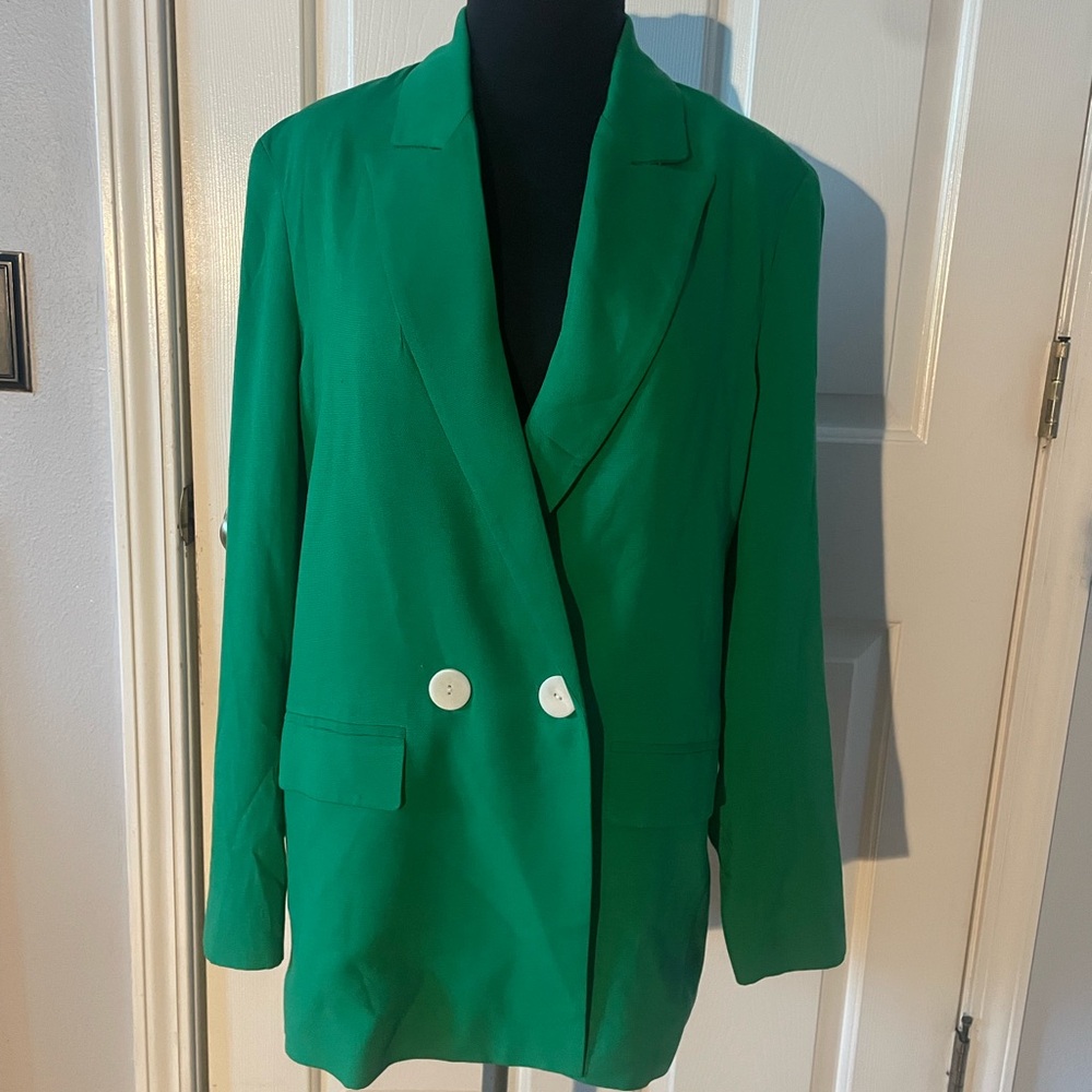 Zara Green Lined Jacket Size XS